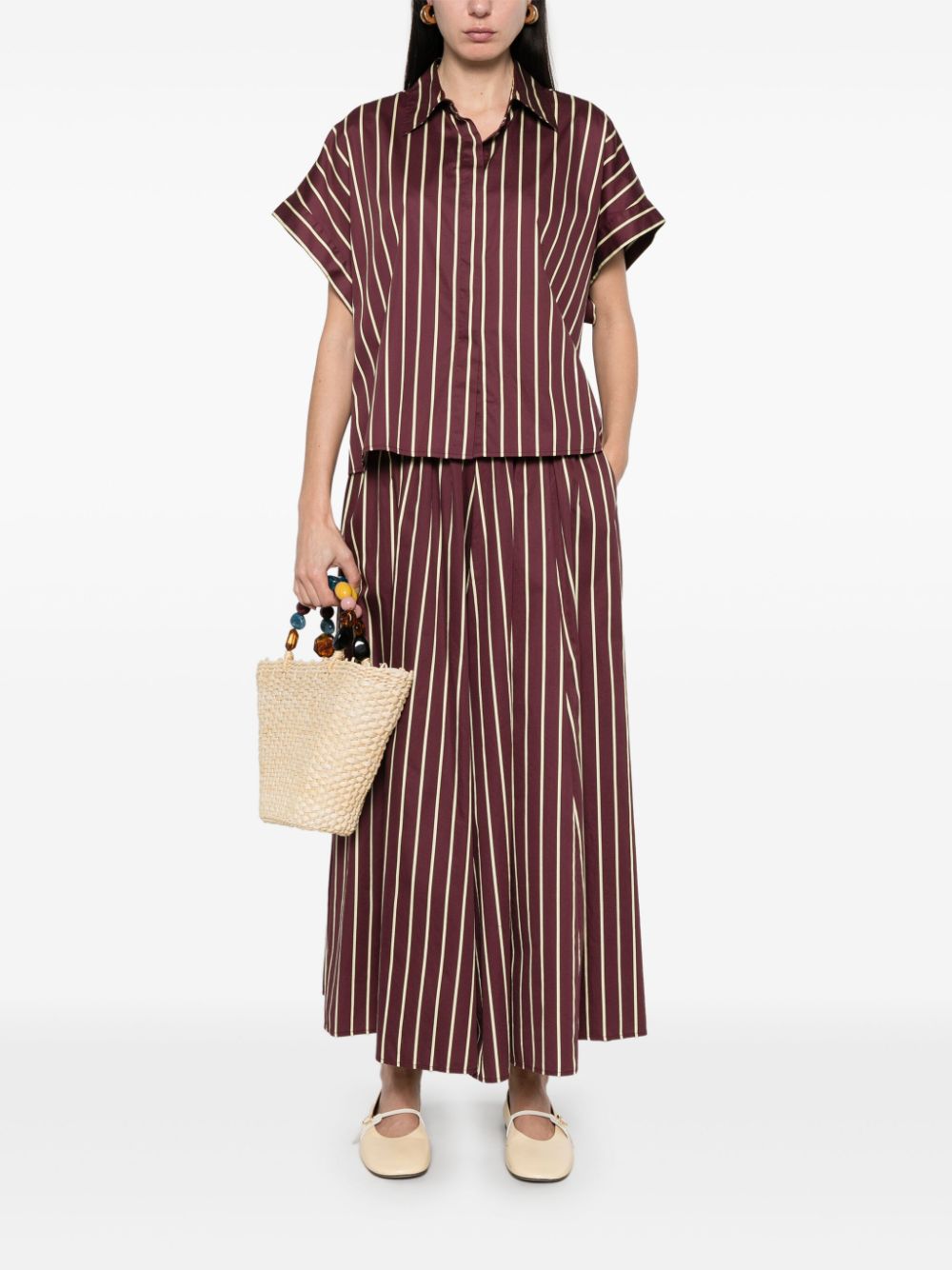 Forte Forte striped maxi skirt - Rood