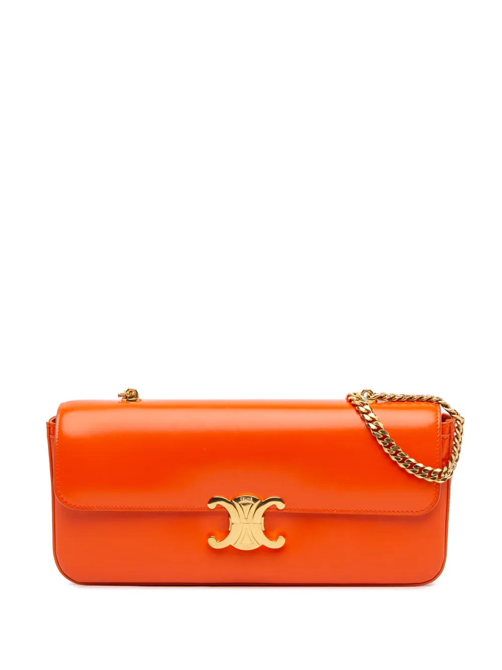 Céline Pre-Owned 2021 トリオンフ キュイル チェーン ショルダーバッグ - オレンジ Céline Pre-Owned 2021 トリオンフ キュイル チェーン ショルダーバッグ - オレンジ