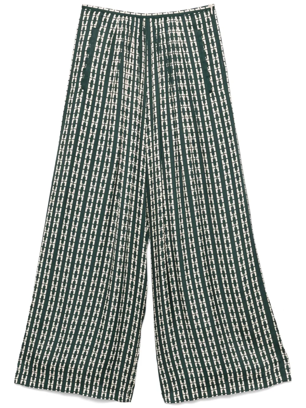 Shop Forte Forte Geometric-print Trousers In Green