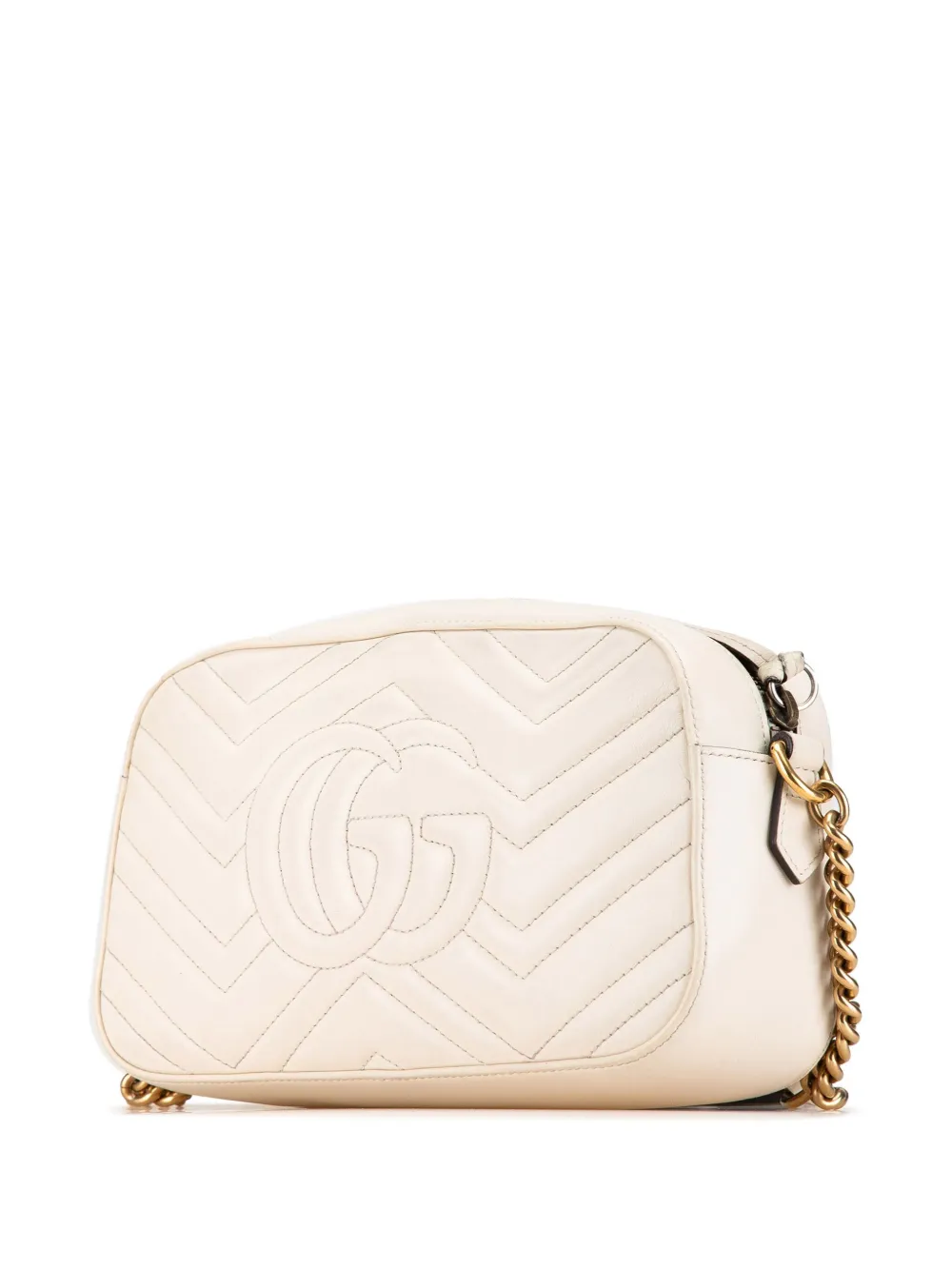 Gucci Pre-Owned 2016-2024 kleine GG Marmont Matelasse Animalier leren crossbodytas - Wit