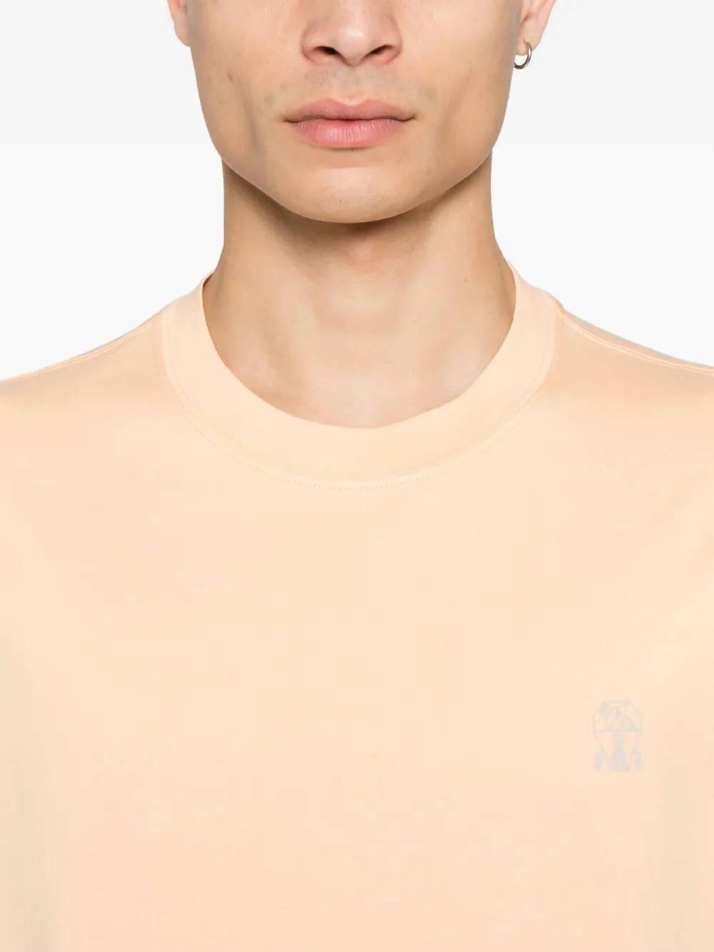 Brunello Cucinelli T-shirt met logoprint Oranje