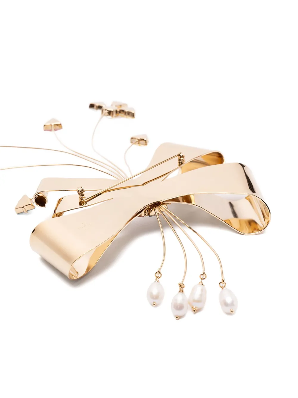 Valentino Garavani bow-shaped crystal brooch - Goud