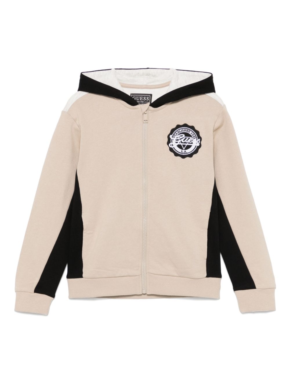 Guess kids Hoodie met logopatch Beige