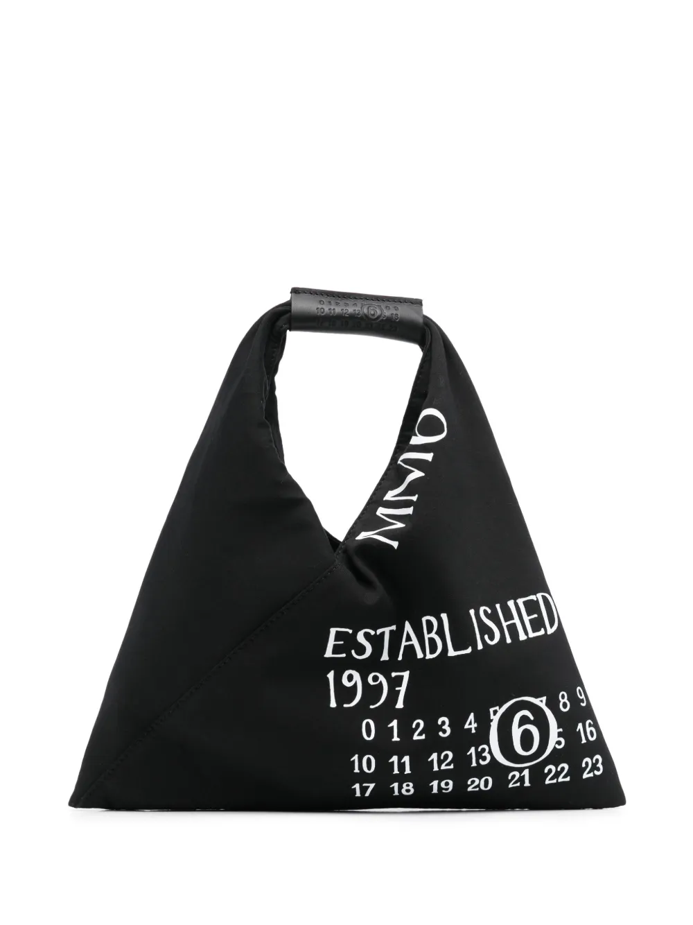 MM6 Maison Margiela ナンバーモチーフ ハンドバッグ - ブラック MM6 Maison Margiela ナンバーモチーフ ハンドバッグ - ブラック