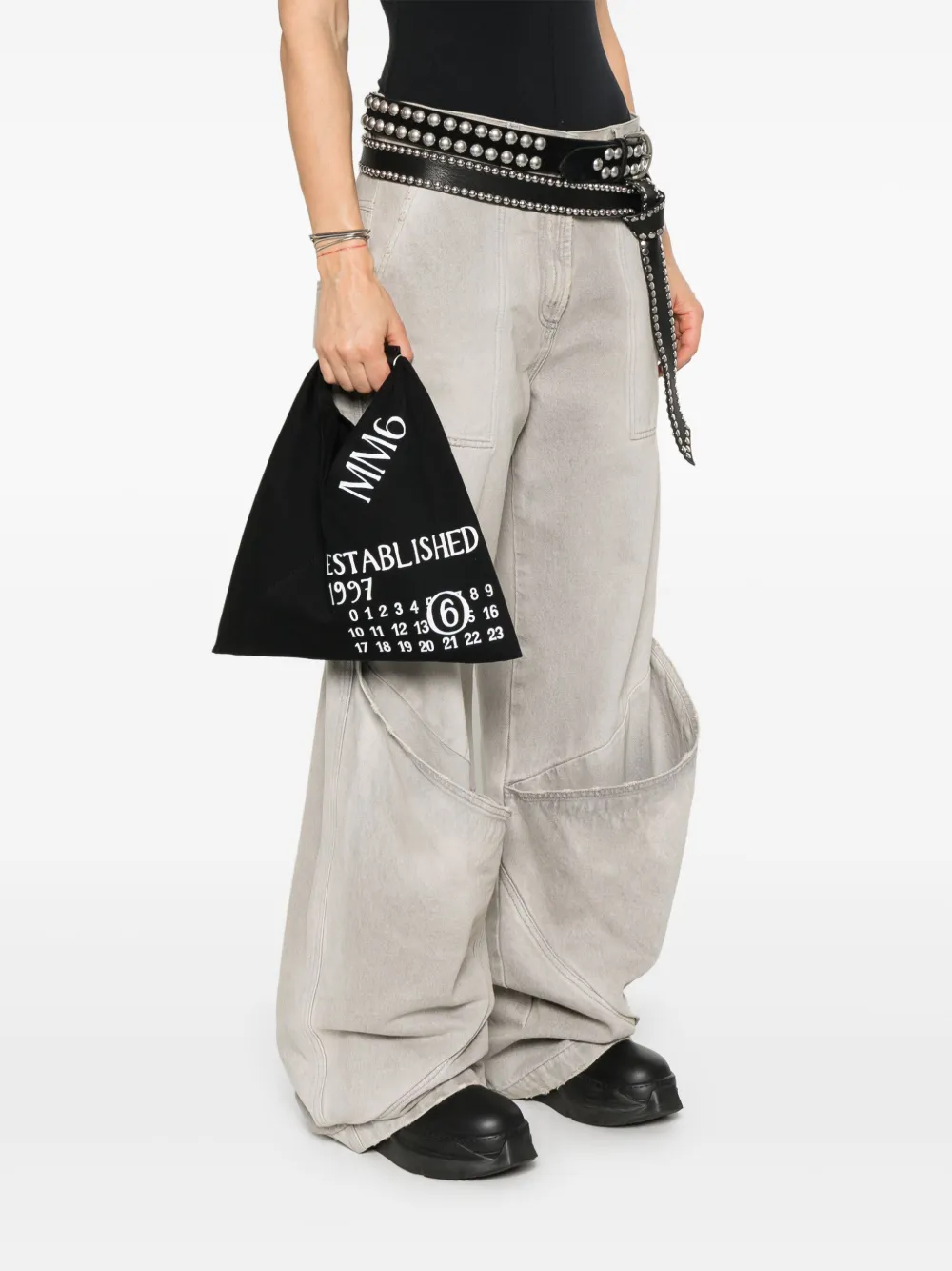 MM6 Maison Margiela Shopper met patroon - Zwart