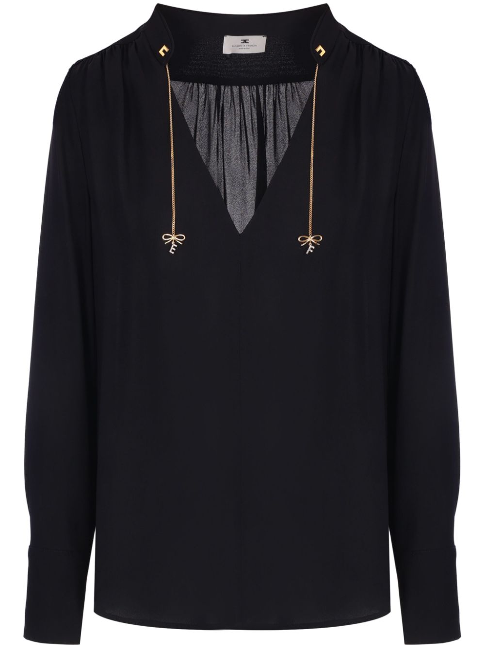 V-neck crepe blouse