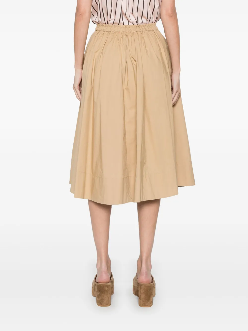 Forte Katoenen midi-rok Beige
