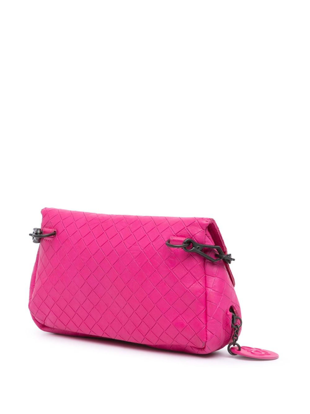 Bottega Veneta Pre-Owned 2012-2024 Intrecciomirage Butterfly Chain Flap leren crossbodytas - Roze