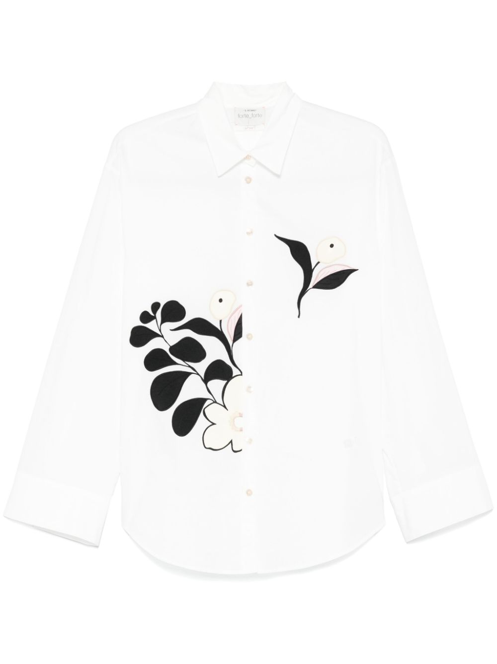 Forte Forte floral-appliqué shirt - White