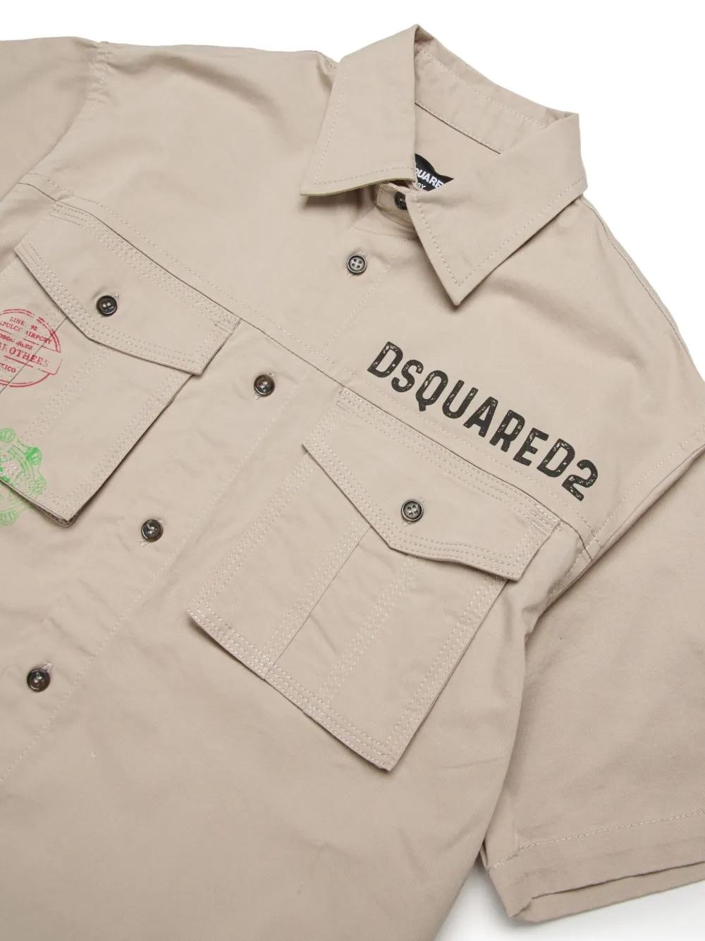 DSQUARED2 KIDS Shirt met logoprint Bruin