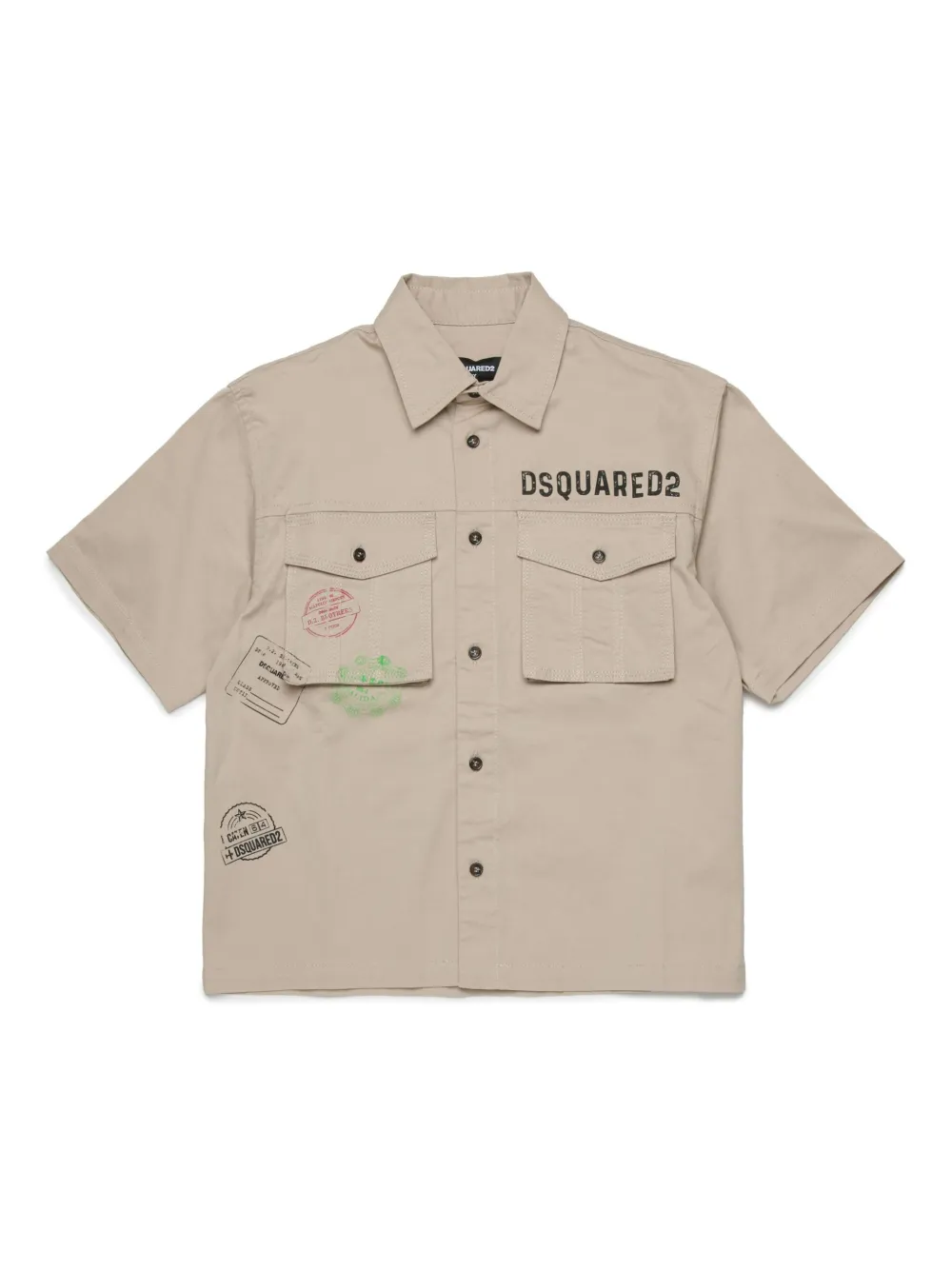 DSQUARED2 KIDS Shirt met logoprint Bruin