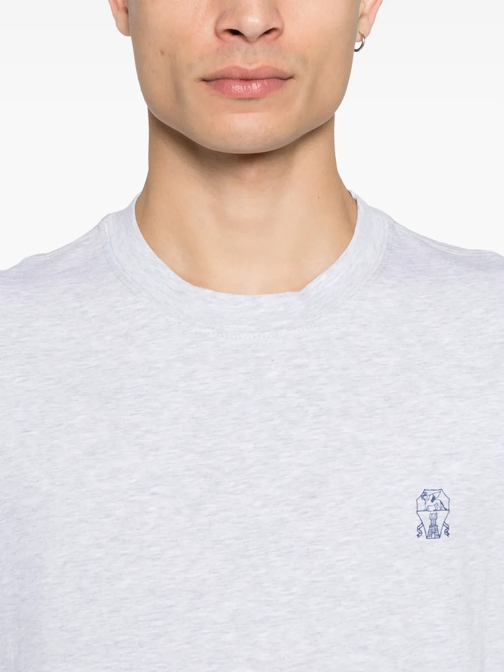 Brunello Cucinelli T-shirt met logoprint Grijs
