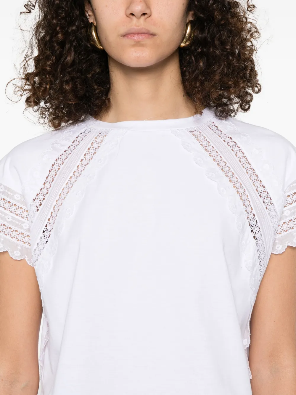 Ermanno Scervino T-shirt met kant Wit