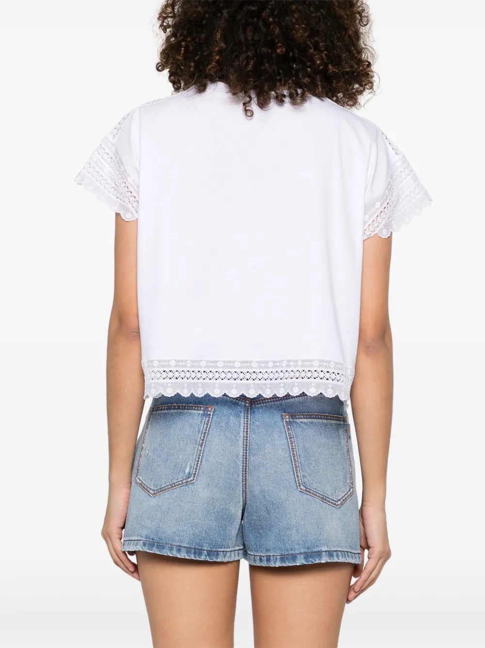 Ermanno Scervino T-shirt met kant Wit
