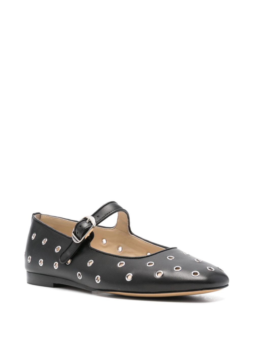 Le Monde Beryl eyelet-studded ballet flats - Zwart