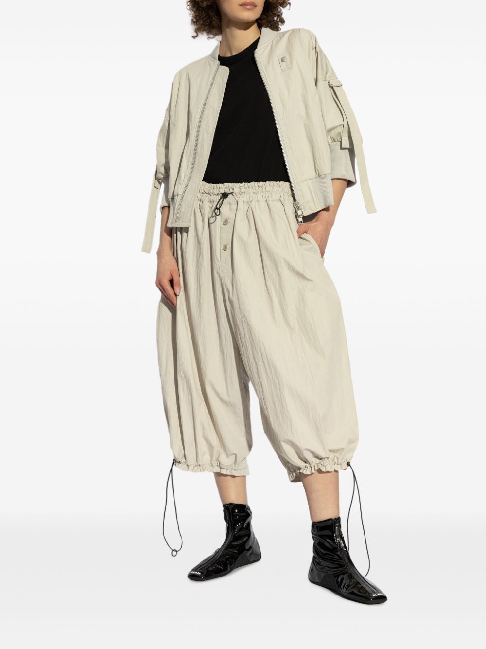 Discord Yohji Yamamoto cropped palazzo pants - Beige