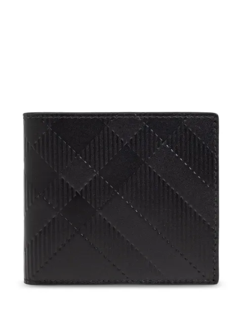 Burberry Embossed Check Bifold Wallet