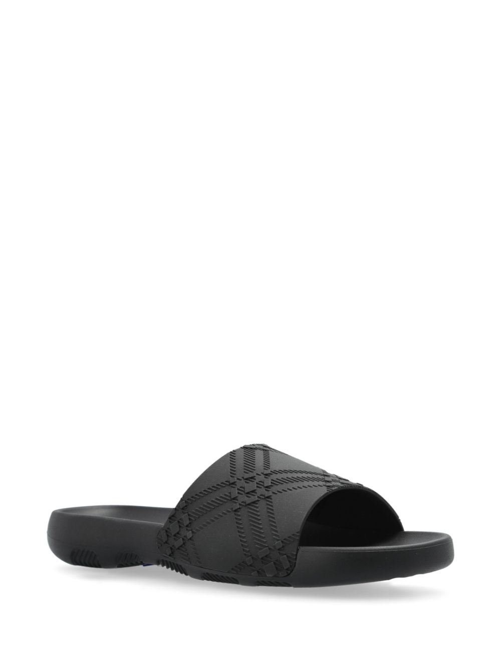 Burberry checked slides - Zwart