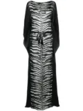 Roberto Cavalli zebra-print belted maxi dress - Black