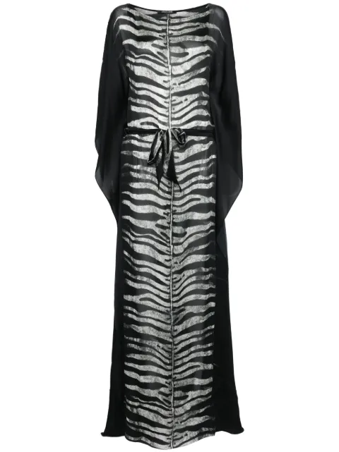 Roberto Cavalli zebra-print belted maxi dress