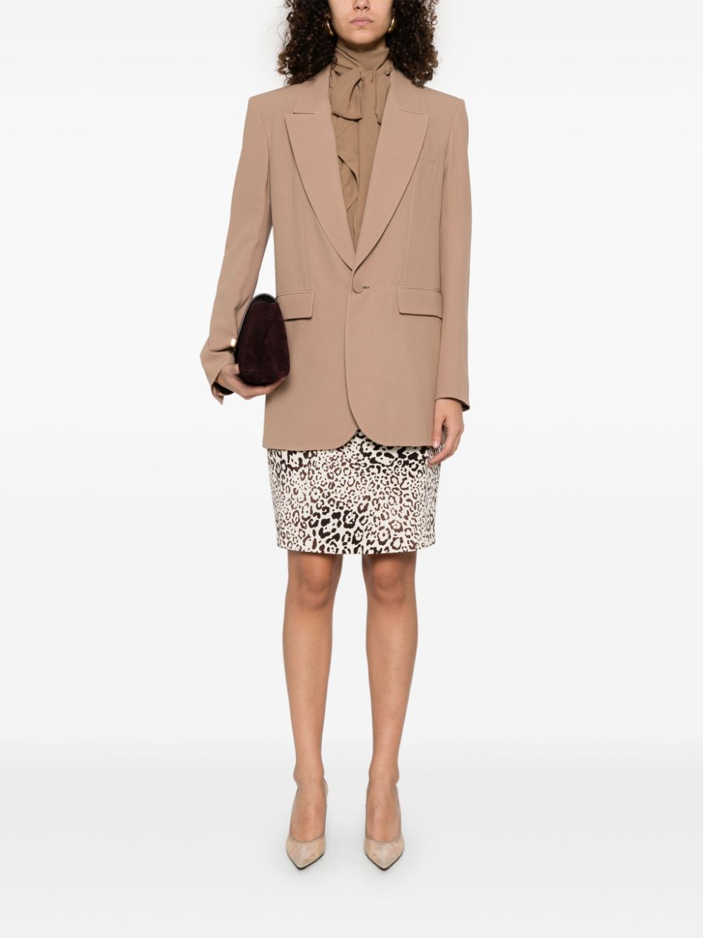 Saint Laurent Zijden blazer - Beige