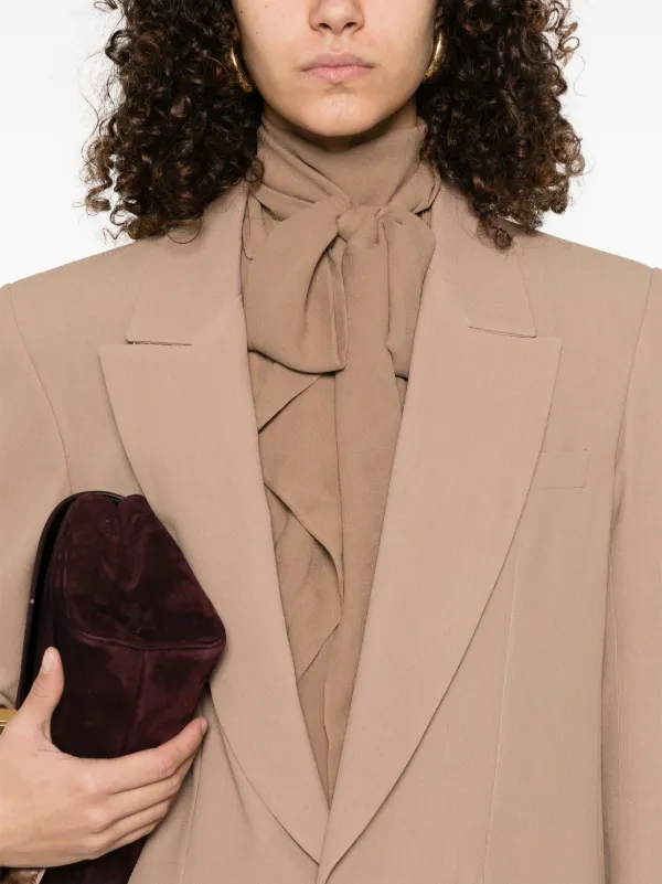 Saint Laurent Silk Blazer | Neutrals | FARFETCH