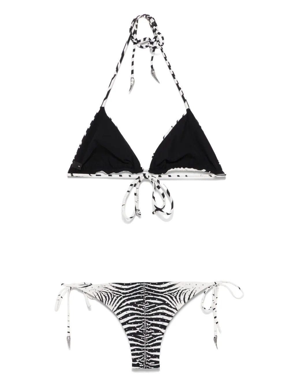 Roberto Cavalli Bikini met zebraprint - Wit