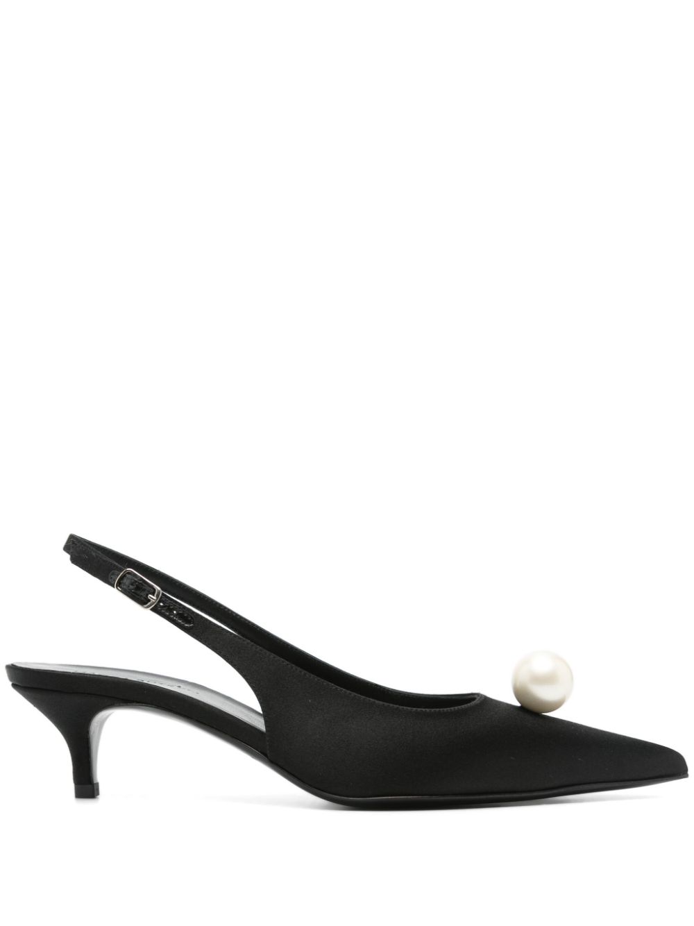 50mm pearl-detail satin pumps