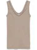 Brunello Cucinelli Monili-chain detailed tank top - Neutrals