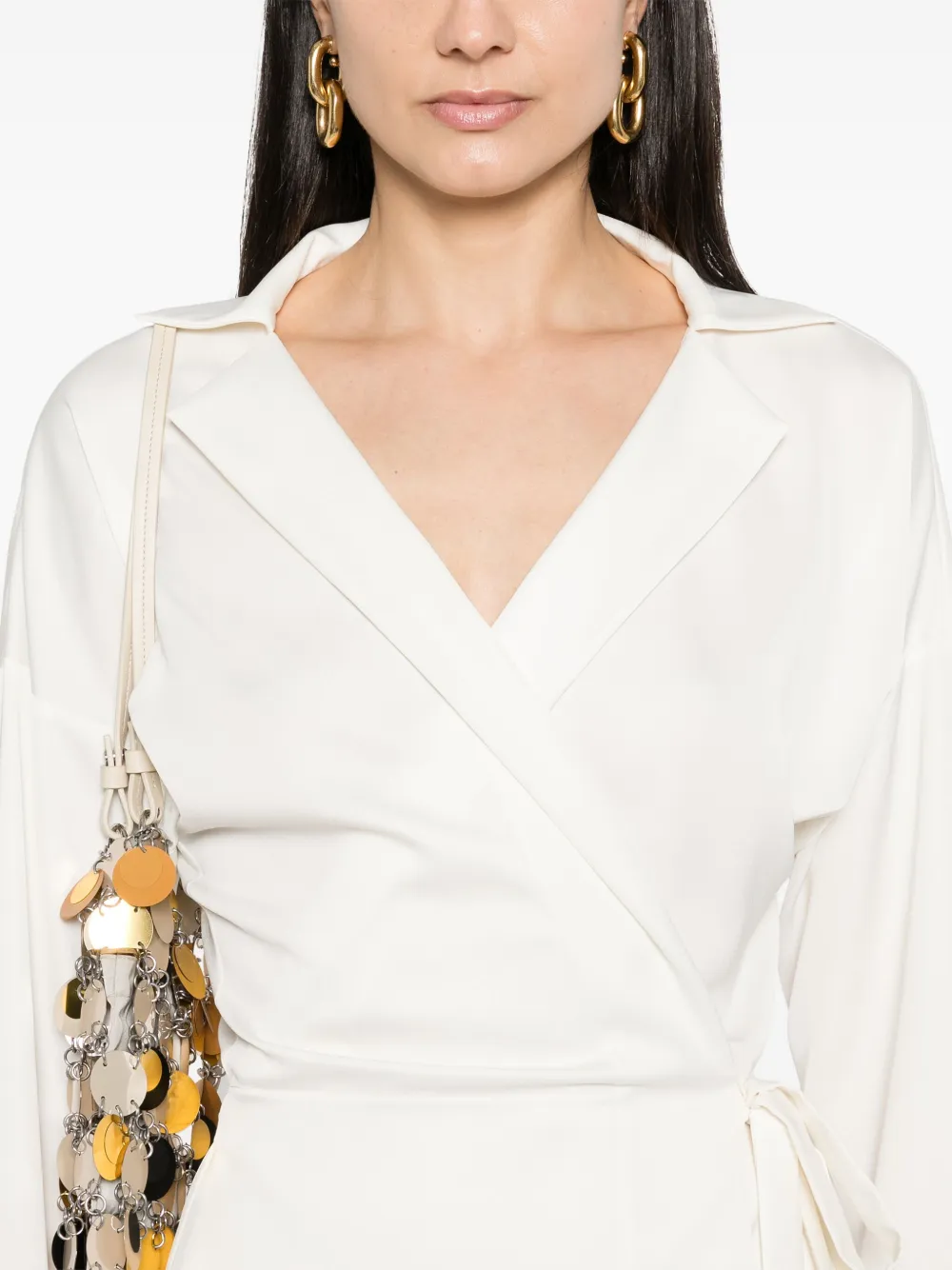 Shop Philosophy Di Lorenzo Serafini Wrap Blouse In Weiss