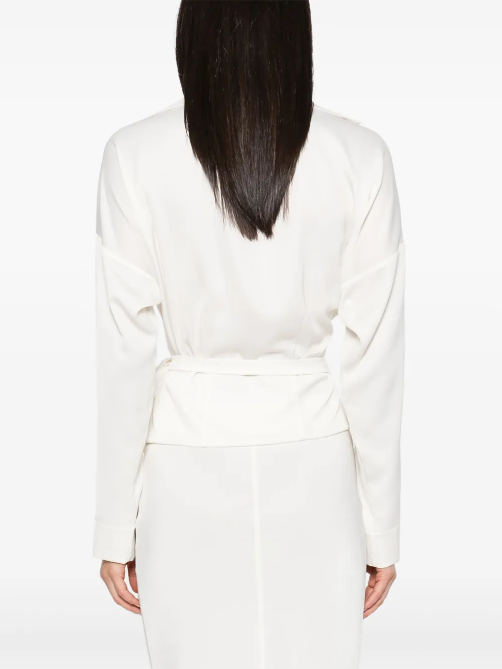 Shop Philosophy Di Lorenzo Serafini Wrap Blouse In Weiss