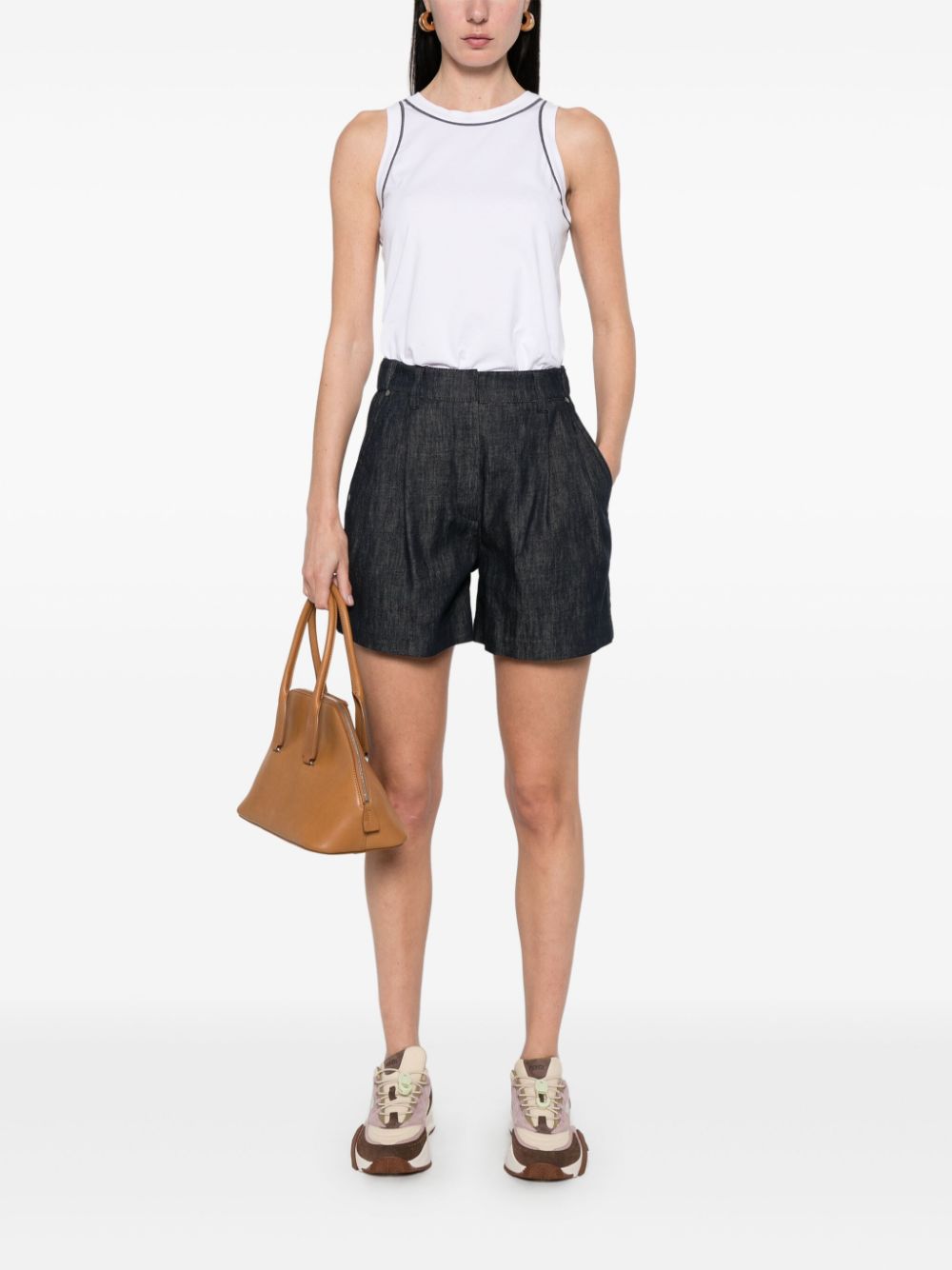 Brunello Cucinelli Shorts met plooidetail - Blauw