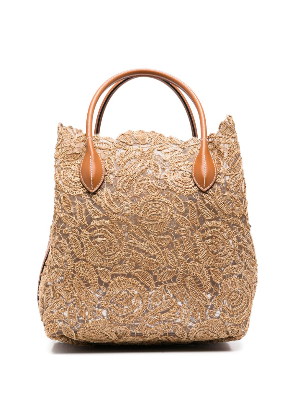 guipure-lace tote bag