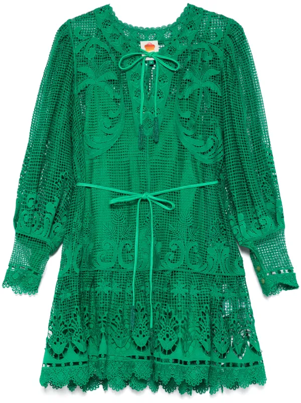 farm rio green dress long sleeve Green Honolulu Flowers Long Sleeve Maxi Dress – FARM Rio main image 0