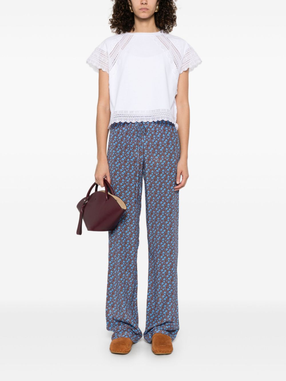 Ermanno Scervino floral-print trousers - Blauw