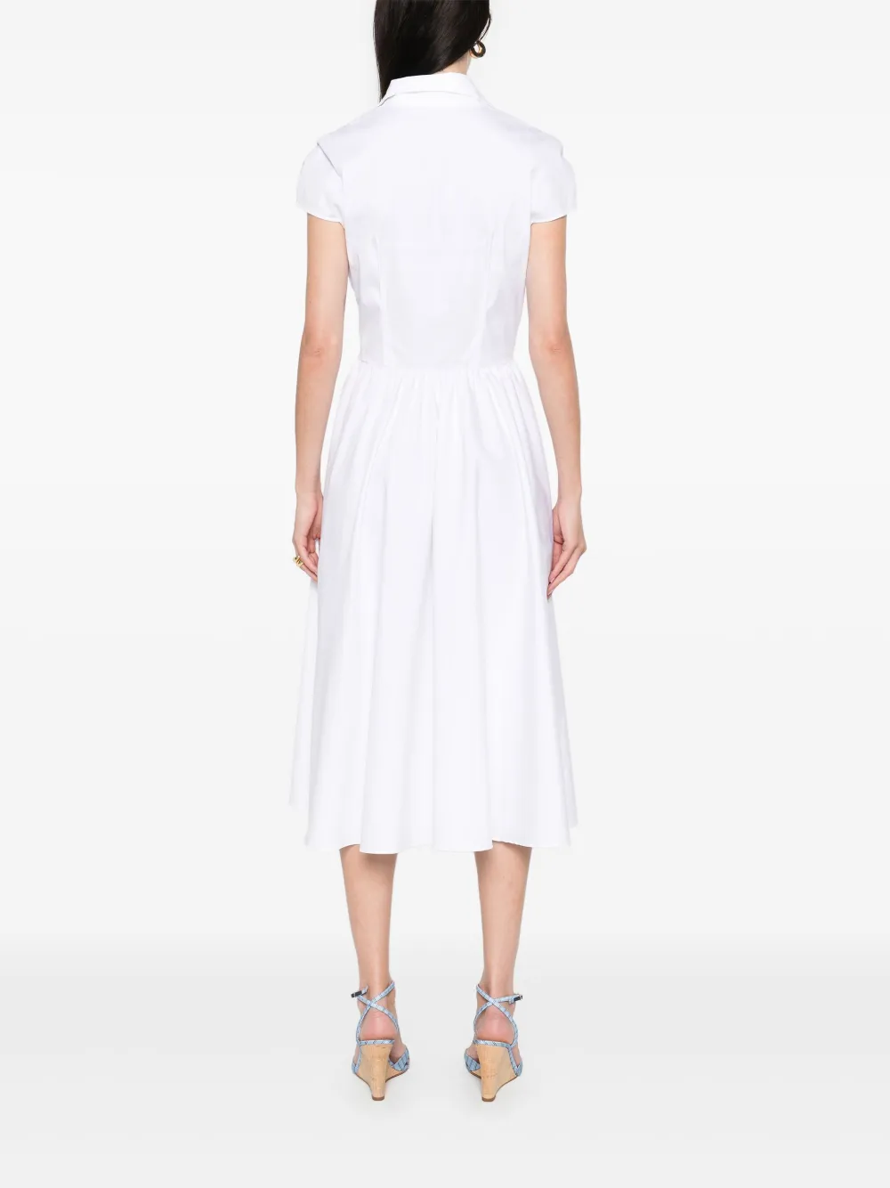 Ermanno Scervino Popeline midi-jurk Wit