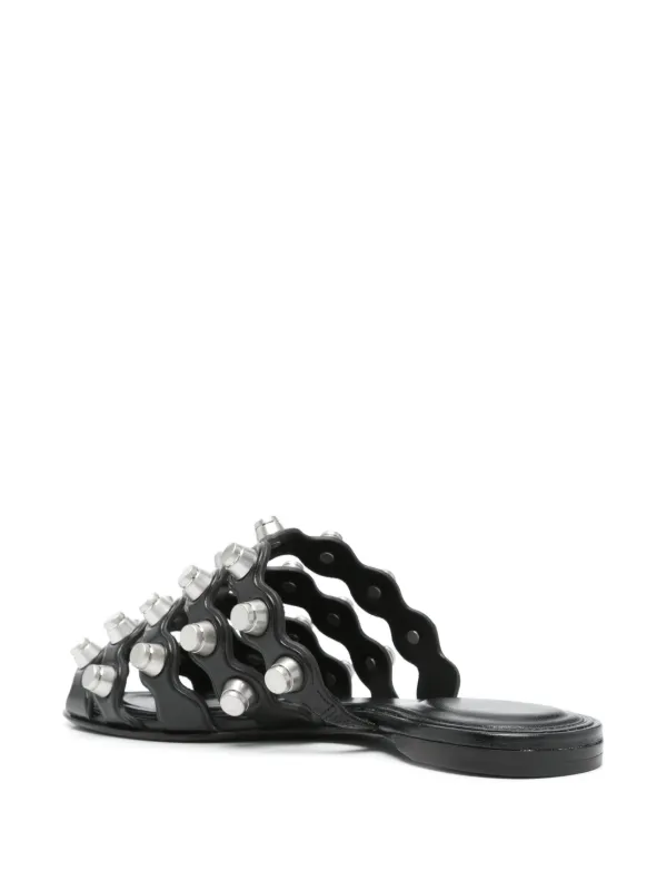 Alexander Wang ☆ブラック Rexa Cage スライドサンダル Rexa Cage Slide in Leather in BLACK | alexanderwang®
