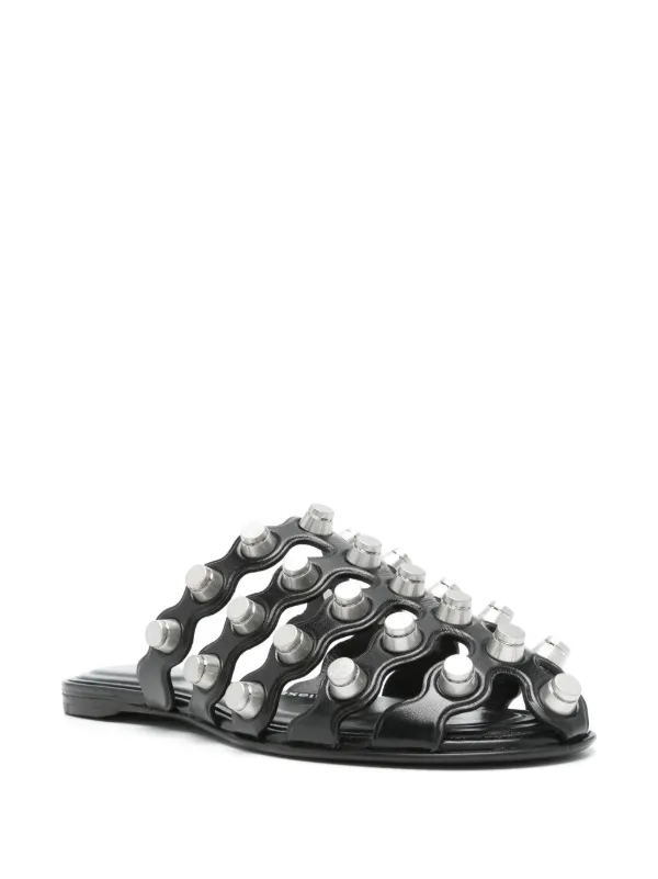 サンダル・ミュール Alexander Wang Black leather Rexa slippers (30125M014 001) Black leather Rexa slippers – G&B