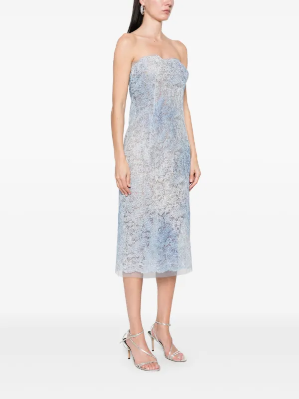 ワンピース ERMANNO SCERVINO Woman Dress Gnawed Blue D462Q338OEX 84141 Ermanno Scervino Lace Bustier Midi Dress | Blue | FARFETCH