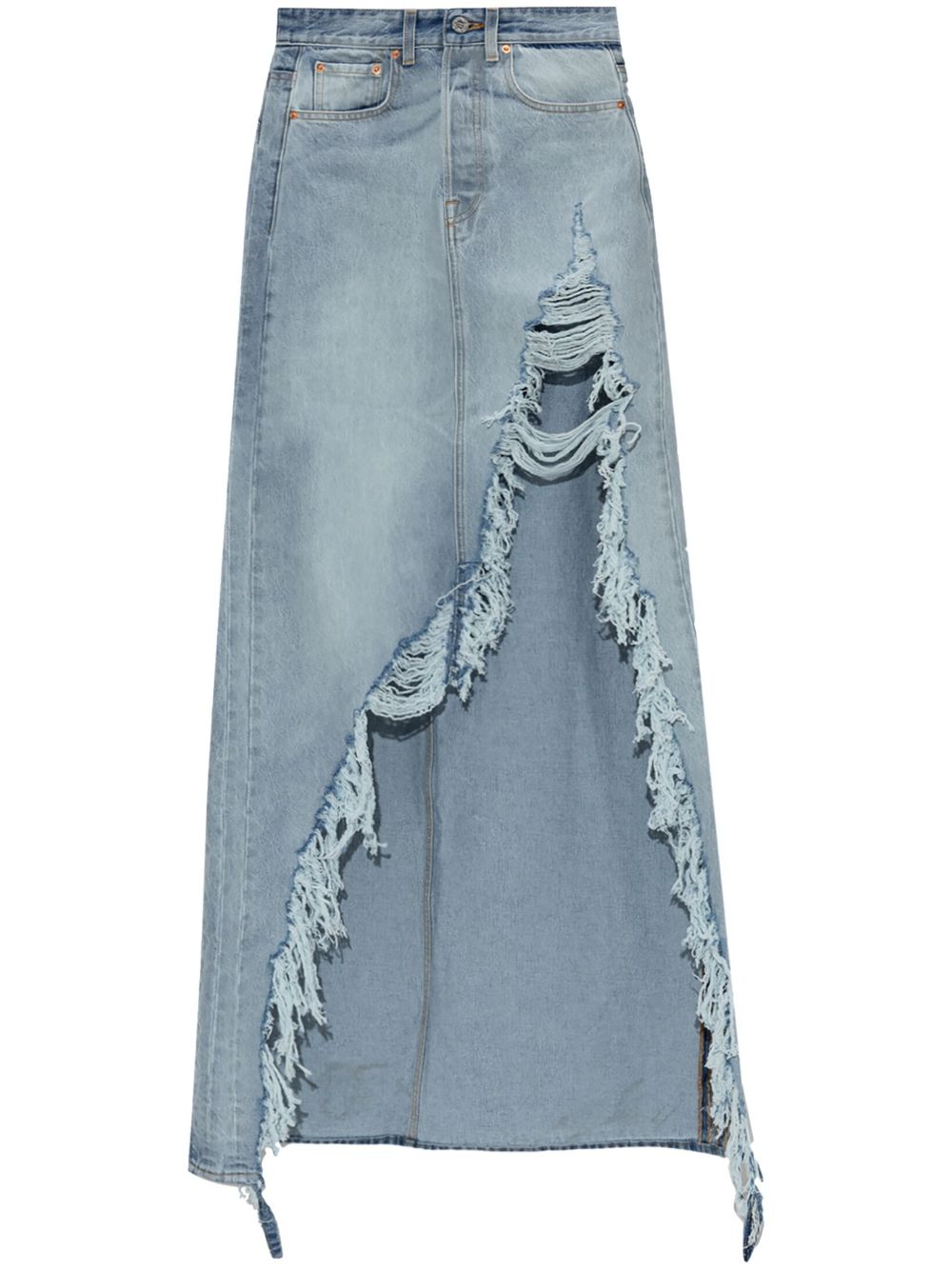 draped denim skirt