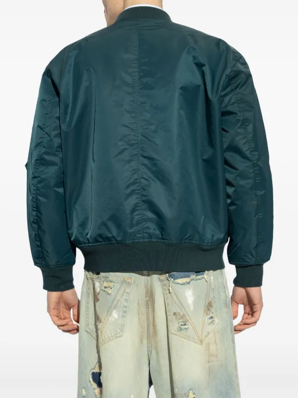 「高評価！」注目のレビュ Jacket Bomber logo-embroidered A.P.C. | FARFETCH | Blue ジャケット・アウター
