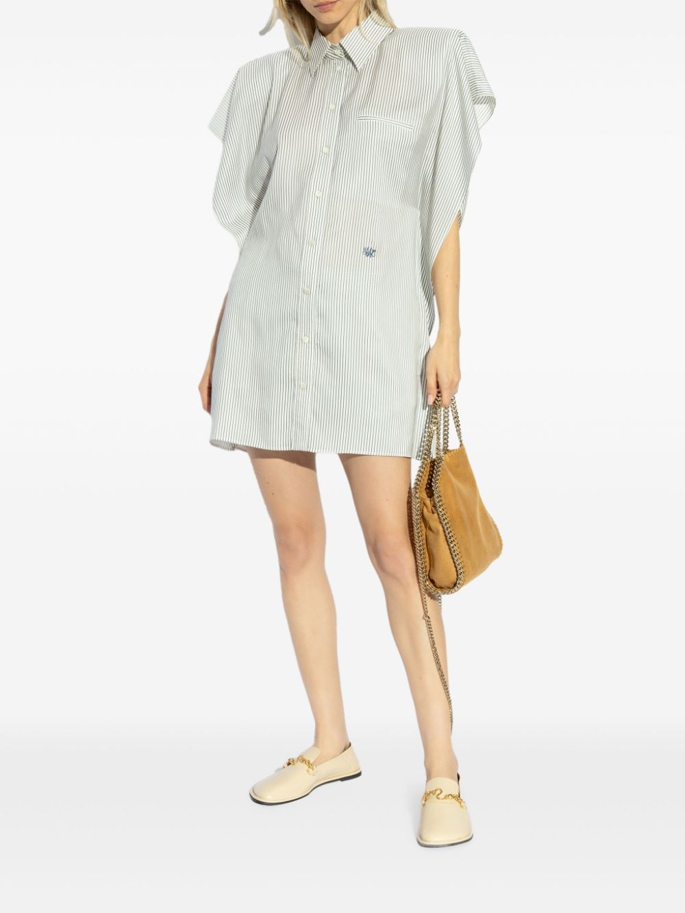 Stella McCartney silk shirt mini dress - Wit