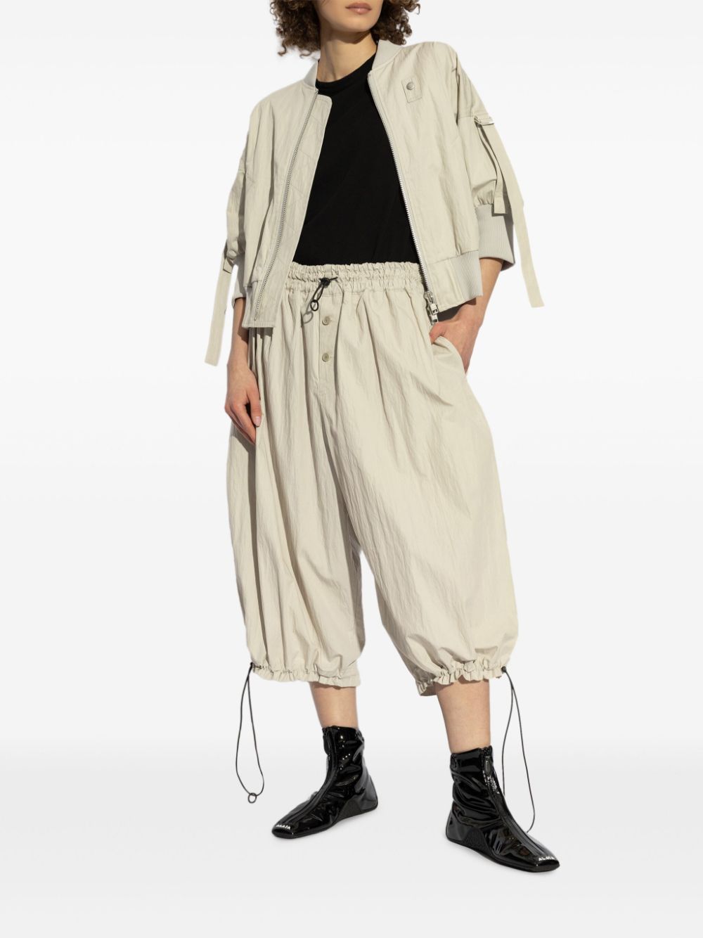 Discord Yohji Yamamoto strap-detailing jacket - Beige