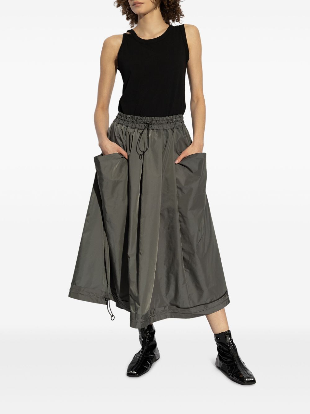 Discord Yohji Yamamoto A-line midi skirt - Grijs