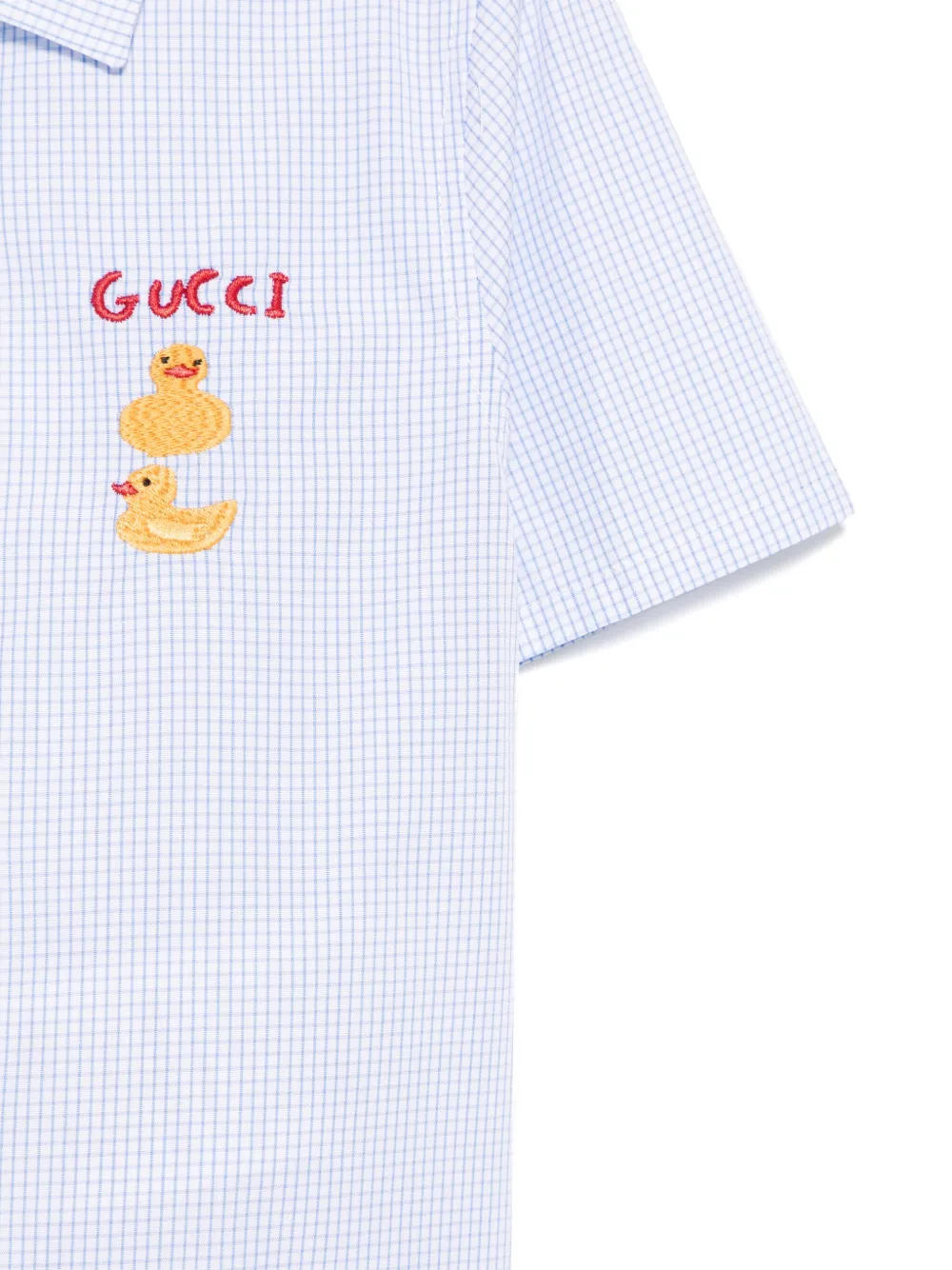 Gucci Kids Shirt met borduurwerk Blauw