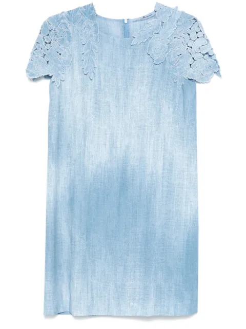 Ermanno Scervino vestido corto con estampado de mezclilla