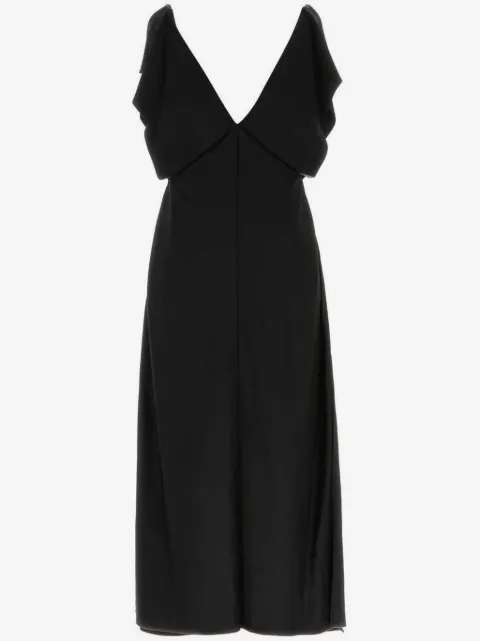 Jil Sander Vestido longo com gola V