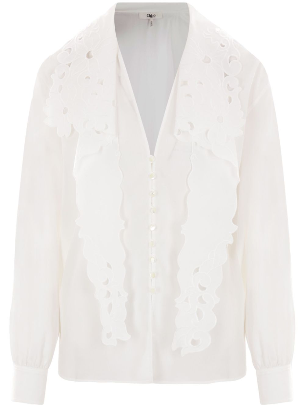 Chloé embroidered lavallière shirt