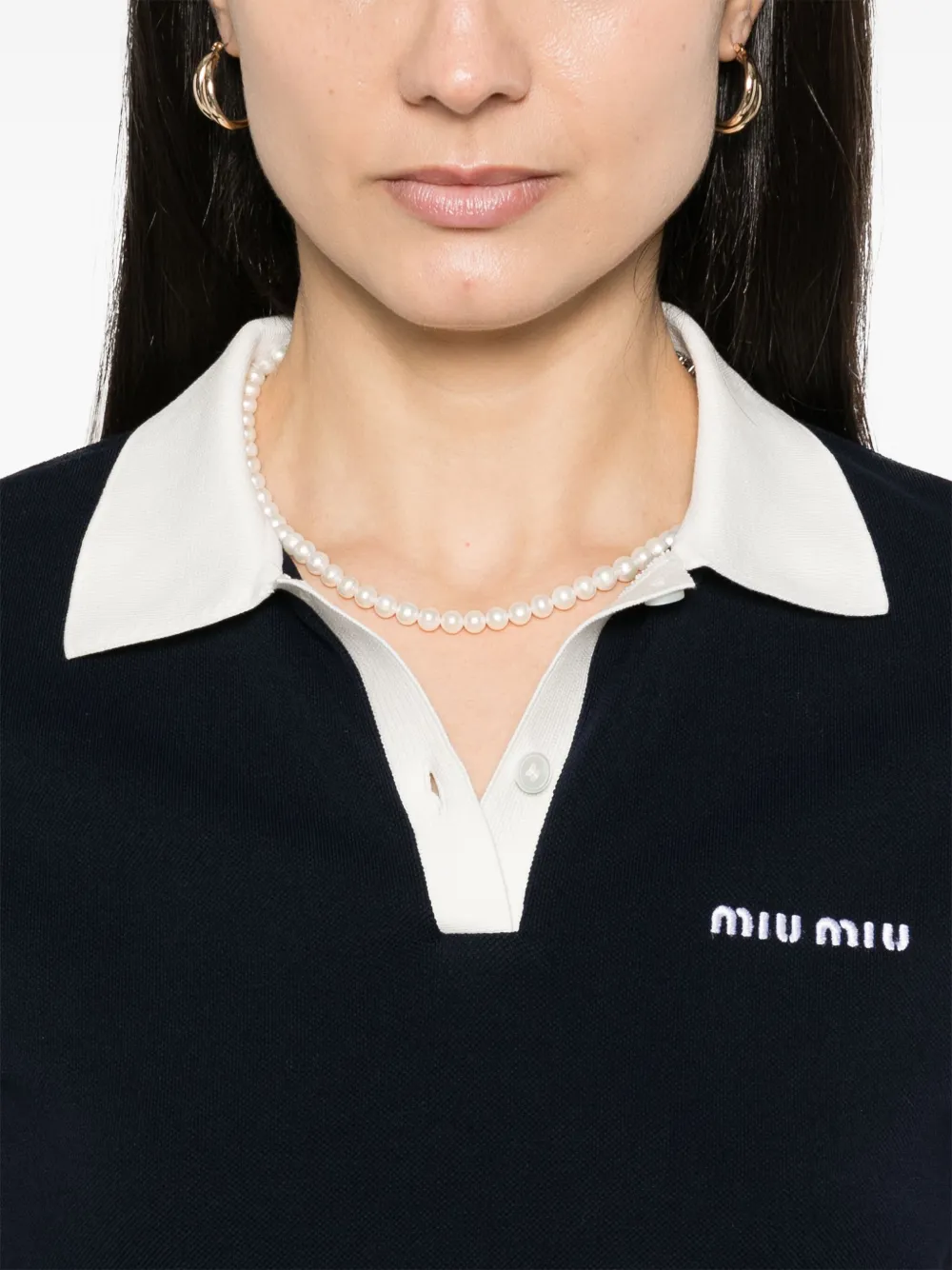 Miu Mini-jurk met geplooid detail Blauw