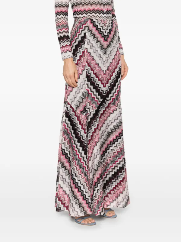 スカート MISSONI Missoni Viscose Long Skirt (DS25WH08 BK01CH SM9T2) Missoni Viscose Long Skirt DS25WH08.BK01CH-SM9T2 BLK BROWN